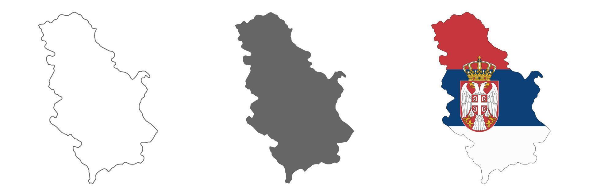 Mapa de Serbia muy detallado con bordes aislados en segundo plano. vector