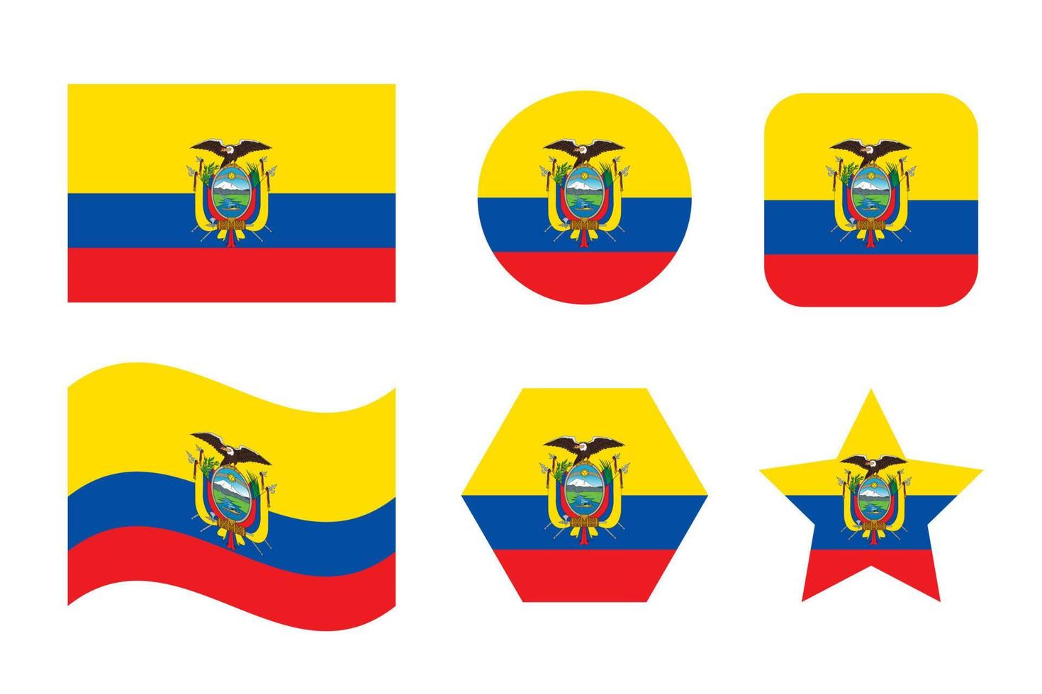 Ecuador flag simple illustration for independence day or election vector