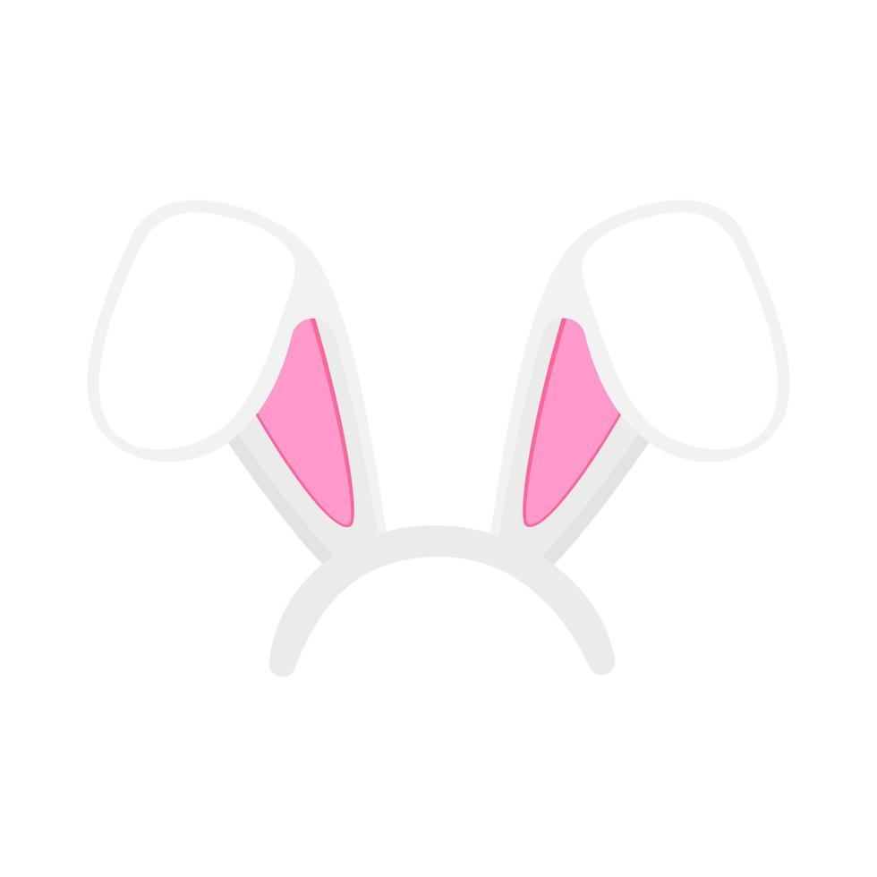 Easter bunny ears mask. Rabbit bent ears props for photobooth or party. Element for hare costume vector