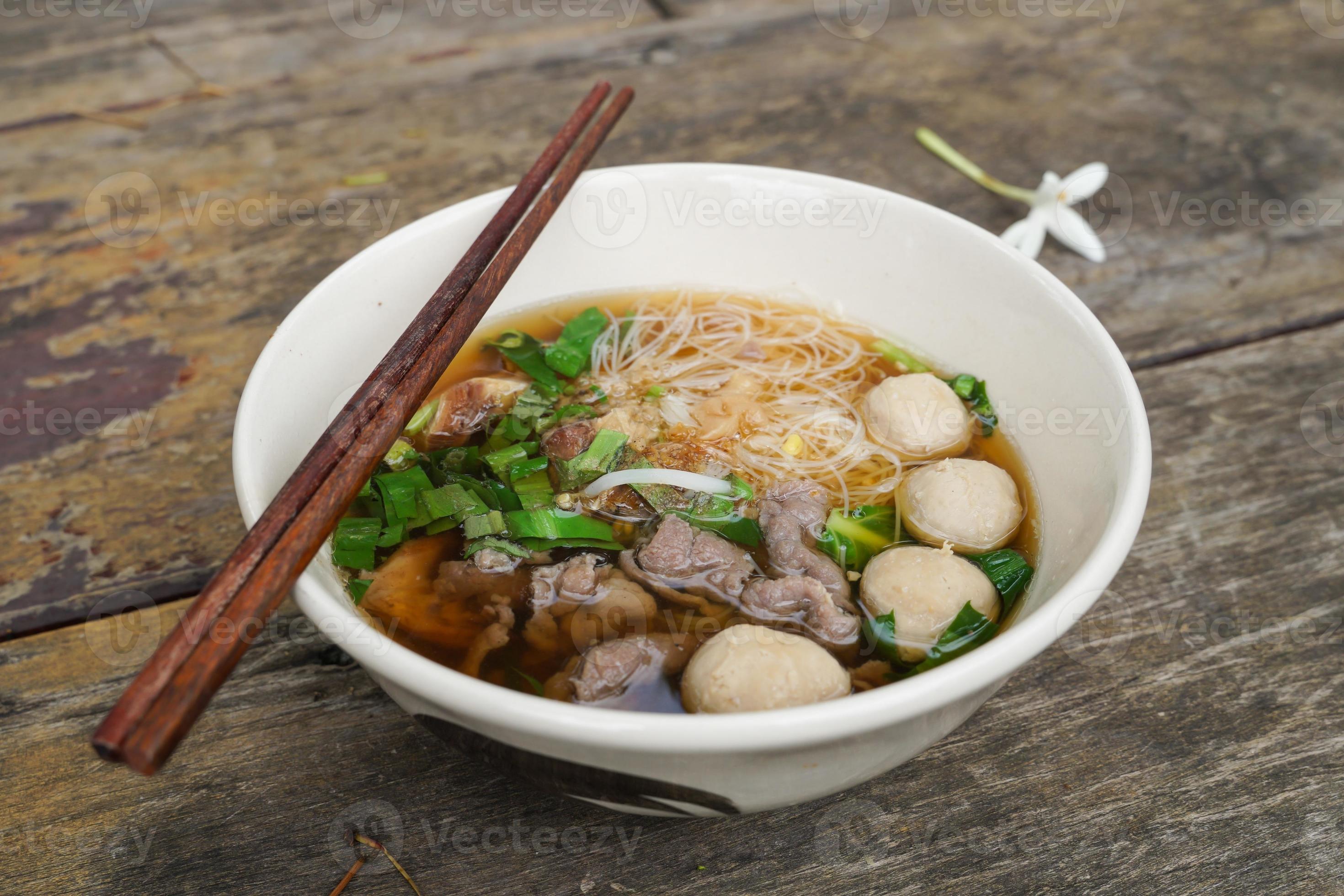 Thai Beef Noodle Soup Contains fresh meat Stewed Beef and Meatballs It