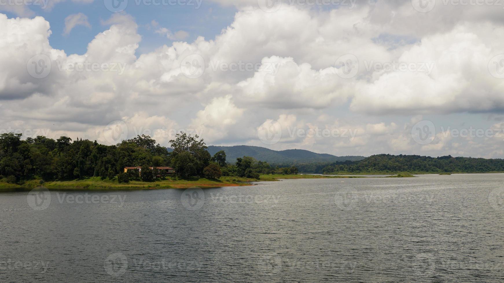 river, mountains and sky It is a beautiful and peaceful nature. Suitable for leisure and camping. photo