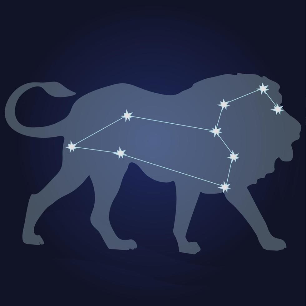 Leo star constellation vector