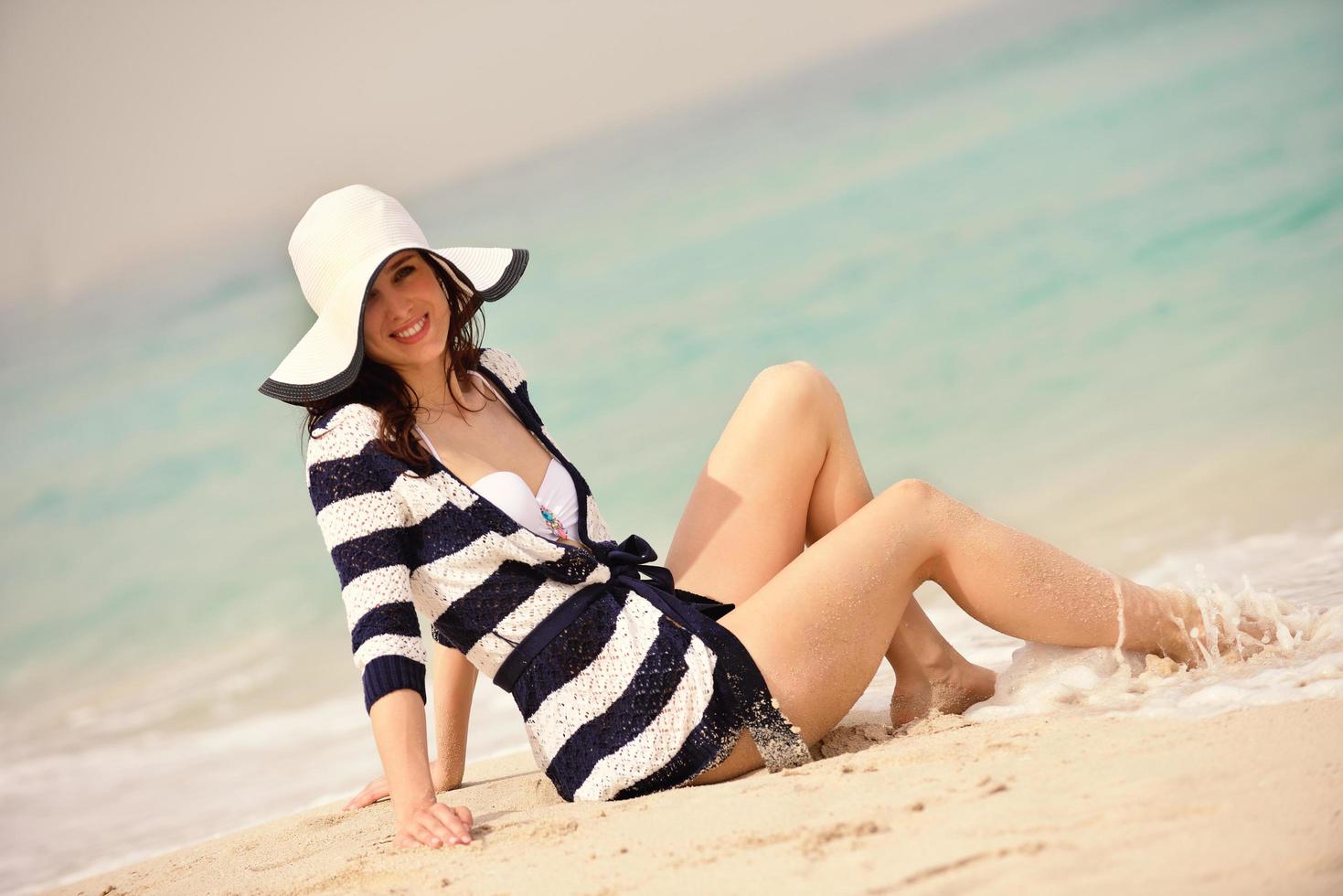 happy woman enjoy summer vacation photo