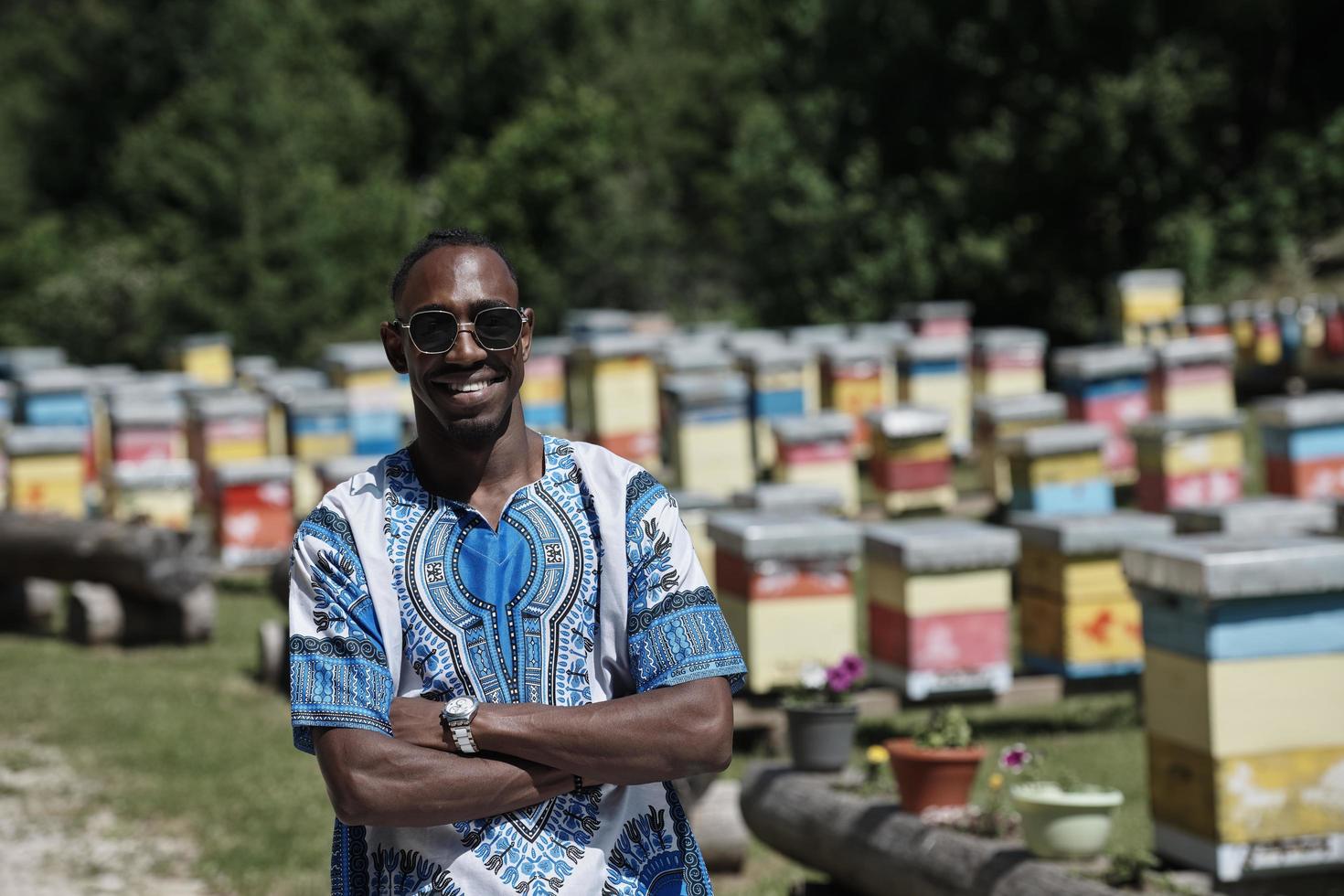 african beekeeper local  black  honey producer photo