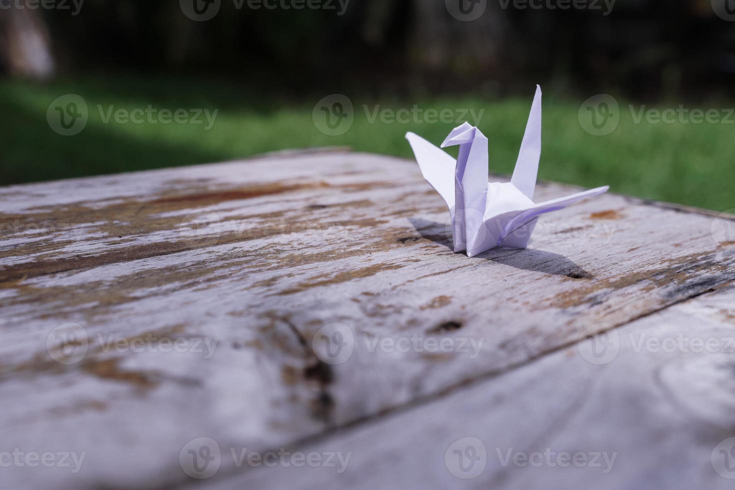 The origami bird is believed to be a sacred bird and a symbol of longevity, hope, good luck and peace. photo