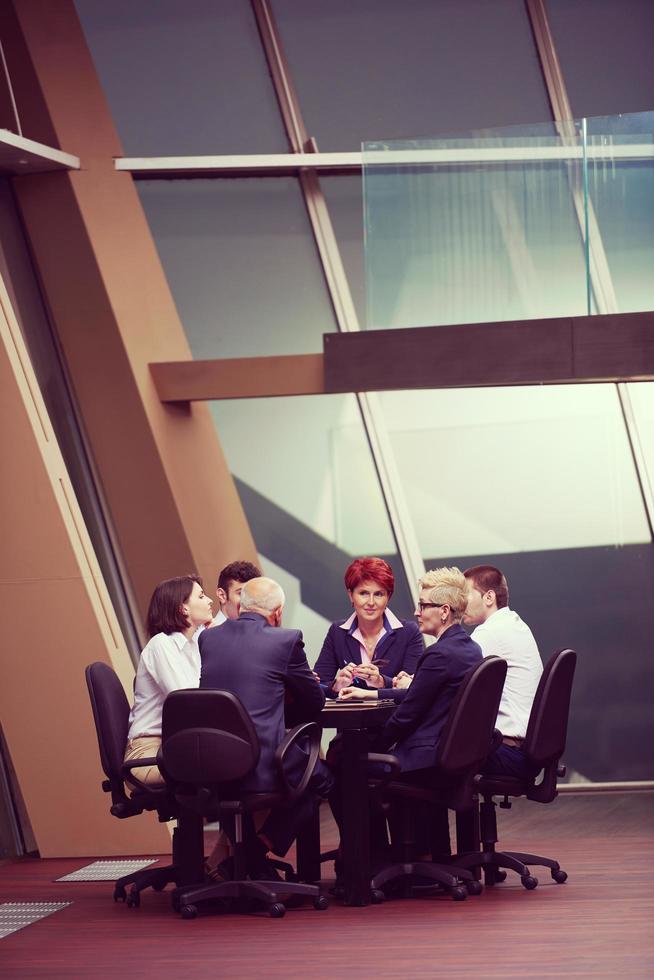 business people group on meeting at modern bright office photo