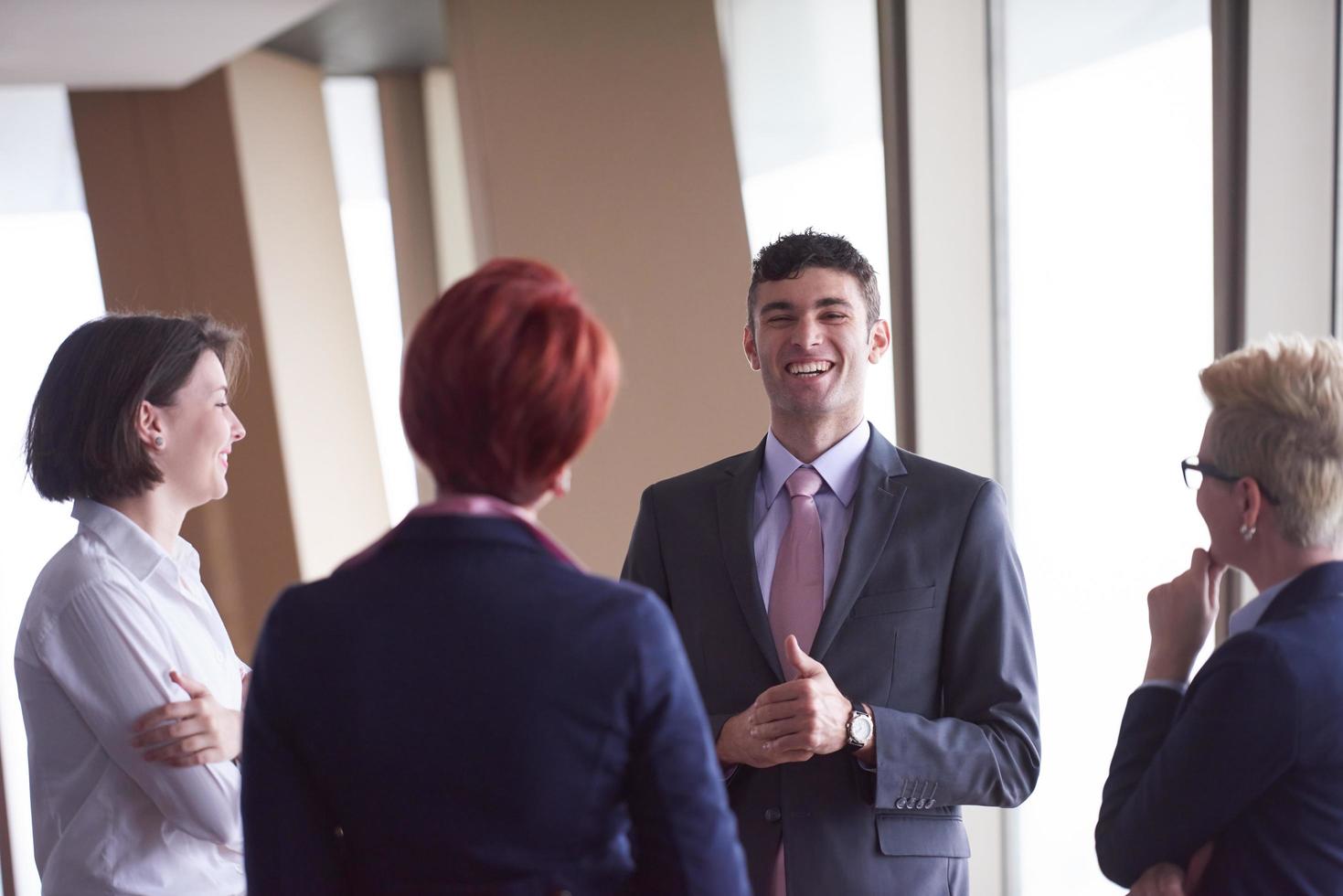 business people group on meeting at modern bright office photo