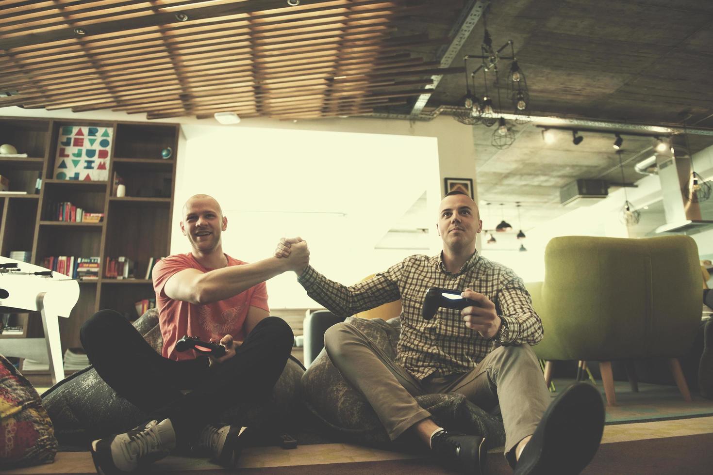 startup Office Workers Playing computer games photo