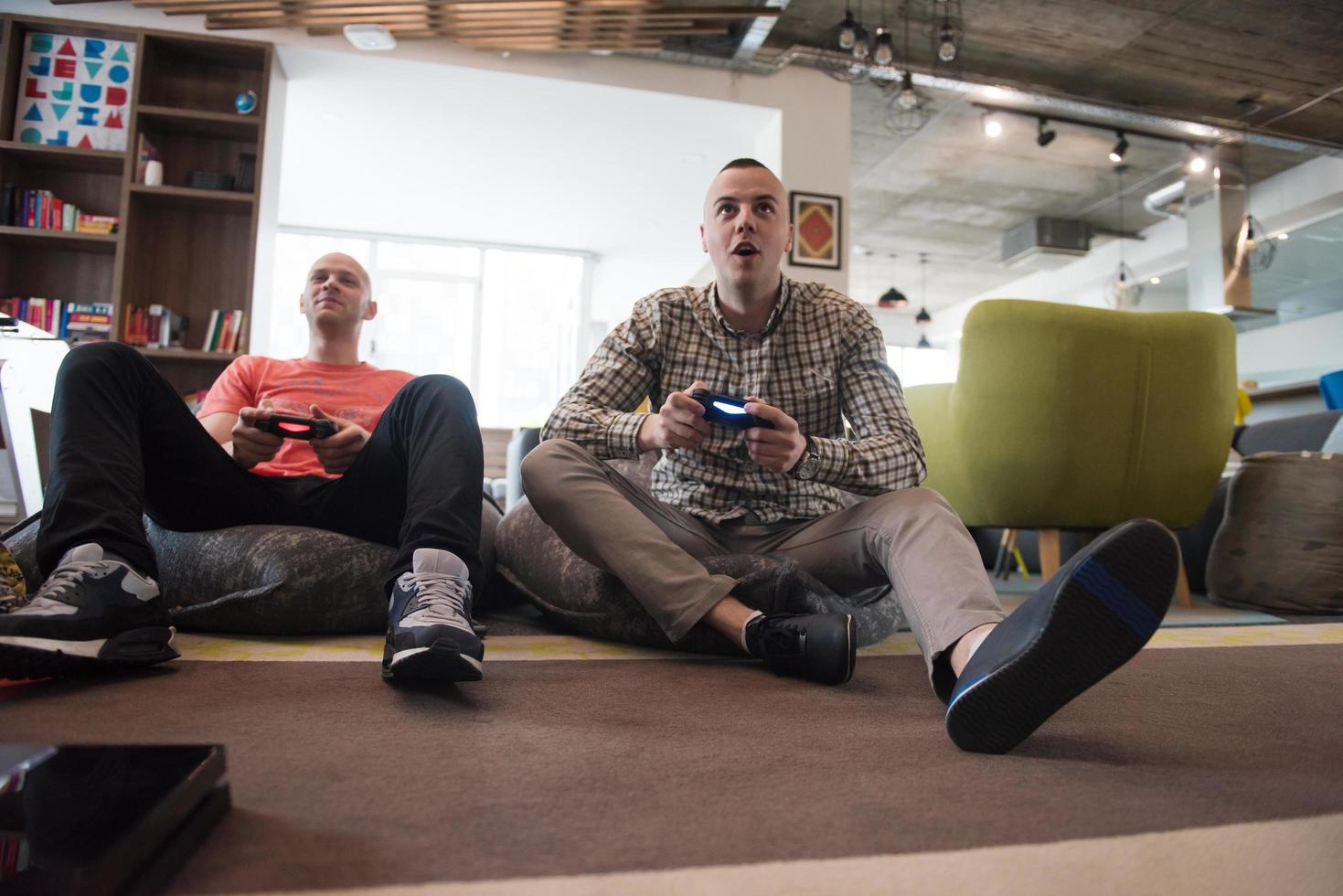 startup Office Workers Playing computer games photo