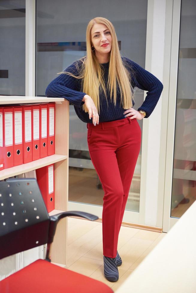 business woman working on computer at office photo