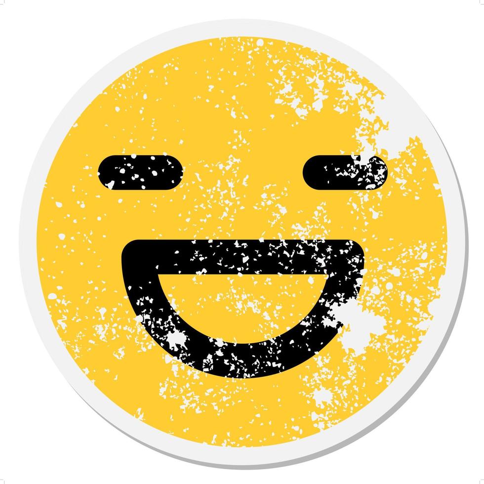 simple happy face circular sticker vector