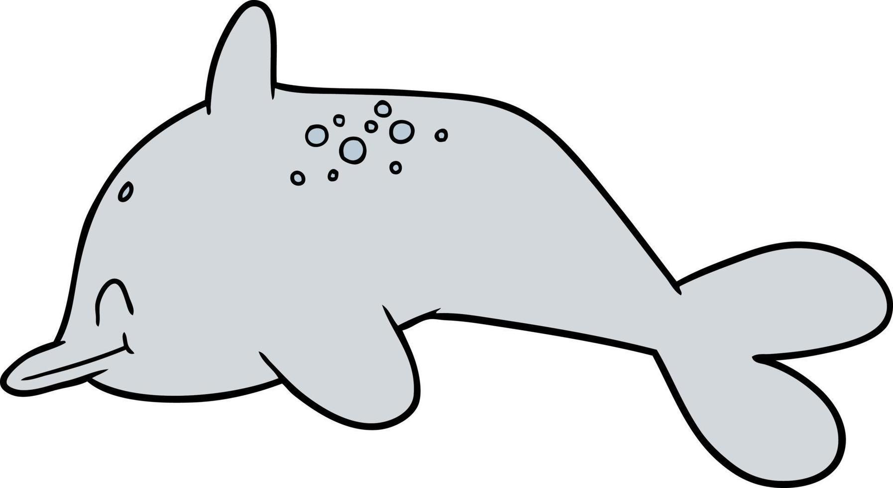 personaje de dibujos animados de delfines vector