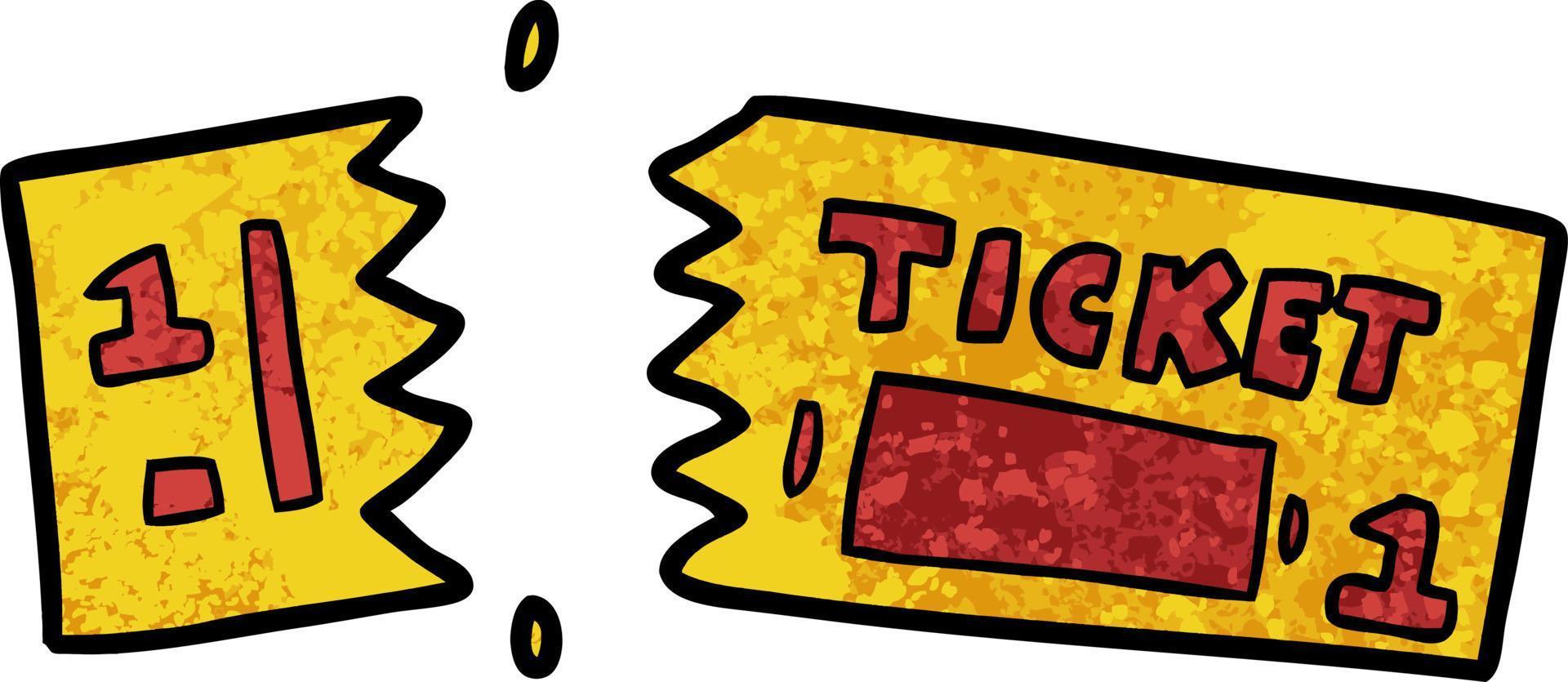 cartoon doodle ticket vector