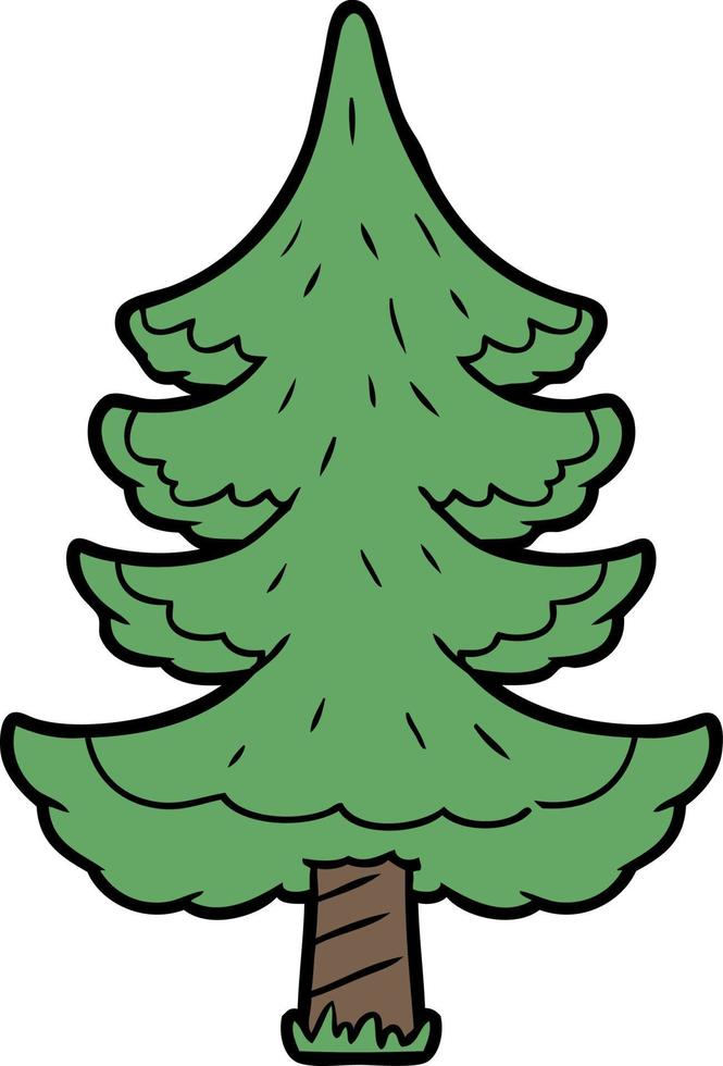 árbol de garabato de dibujos animados vector