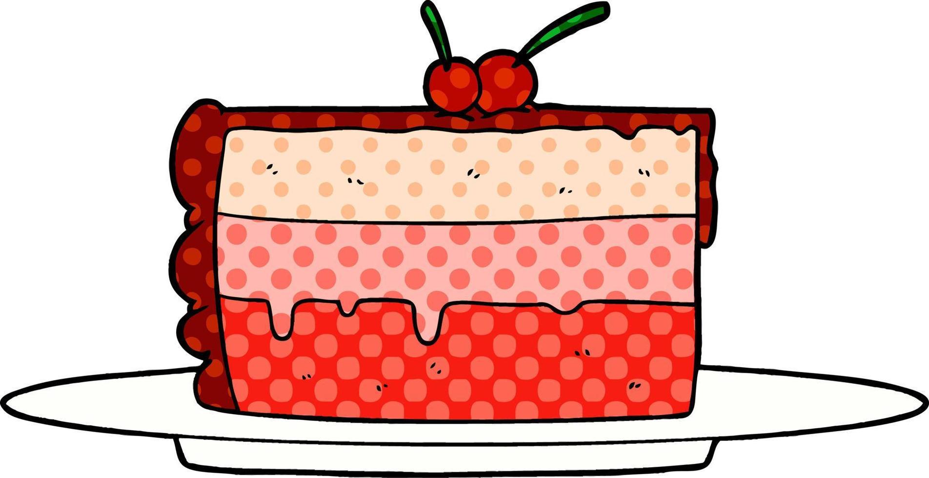 cartoon red cake vector