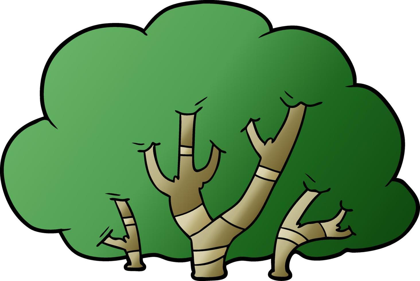 árboles de dibujos animados de vectores