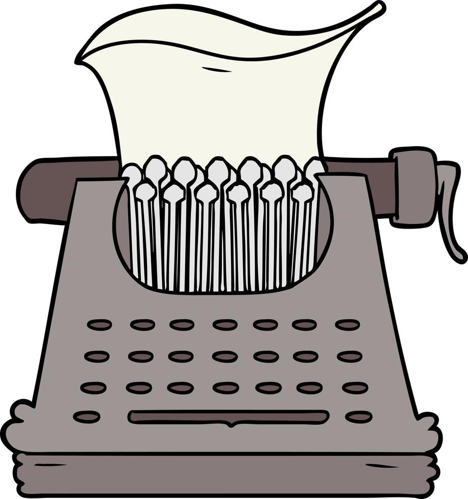 vector cartoon typewriter