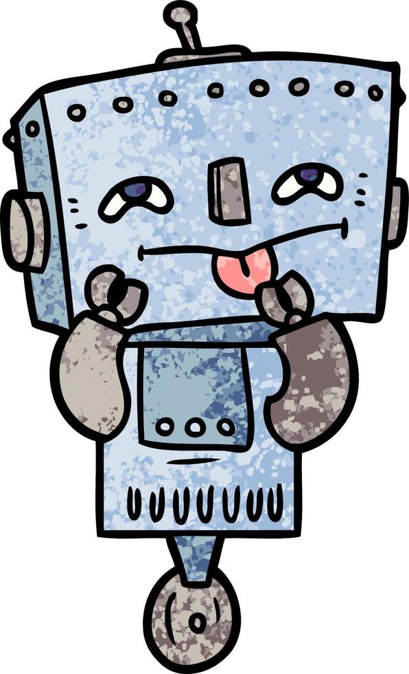 cartoon doodle character robot vector