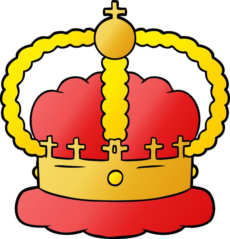 cartoon doodle character crown vector