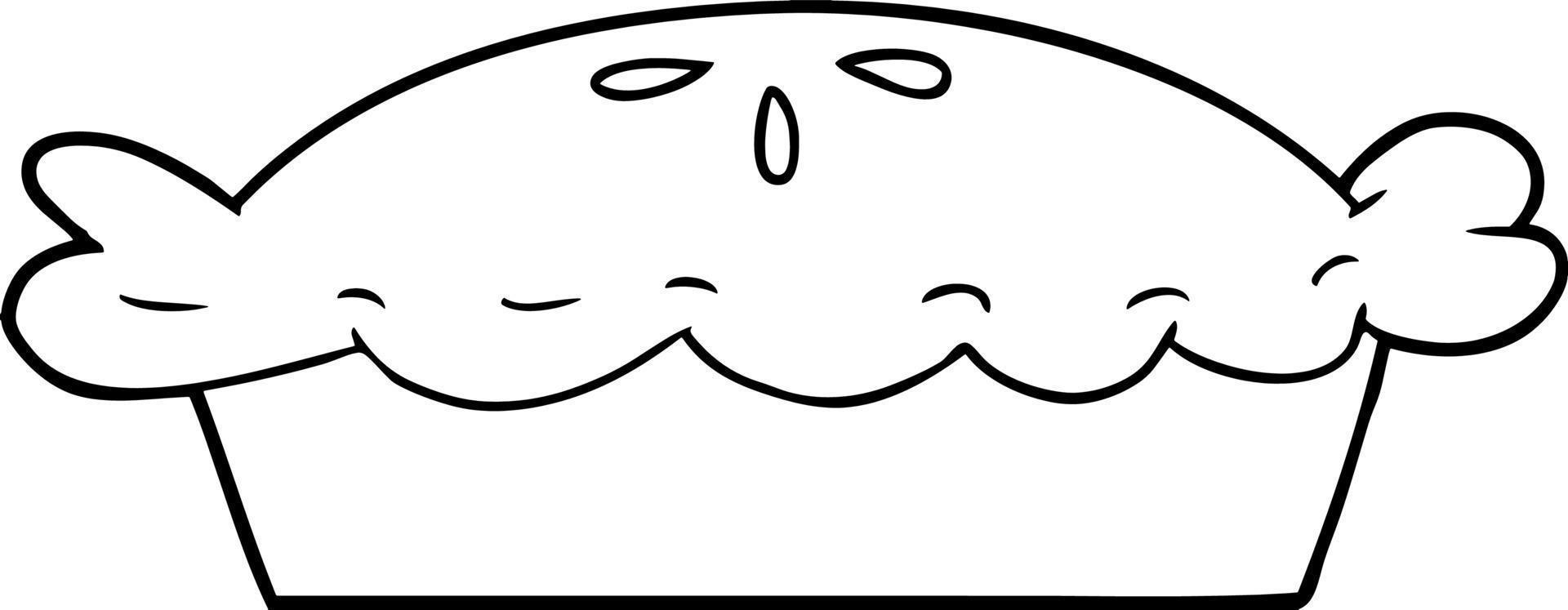 cartoon line drawing pie vector