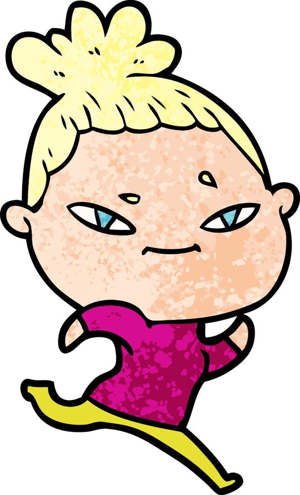 cartoon doodle character woman vector