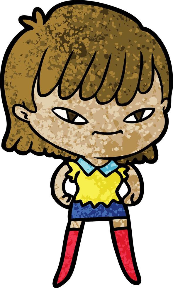 cartoon doodle character woman vector