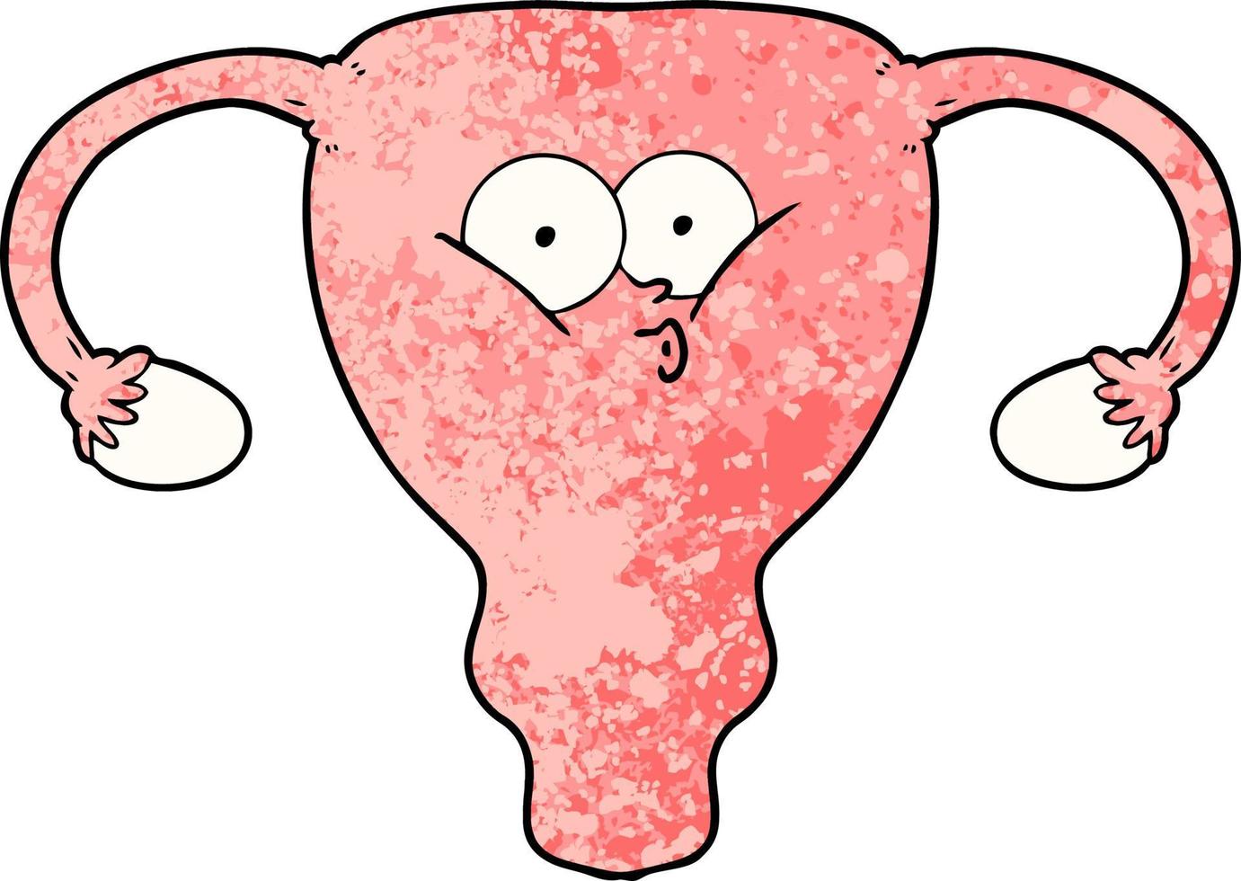 cartoon doodle character uterus vector