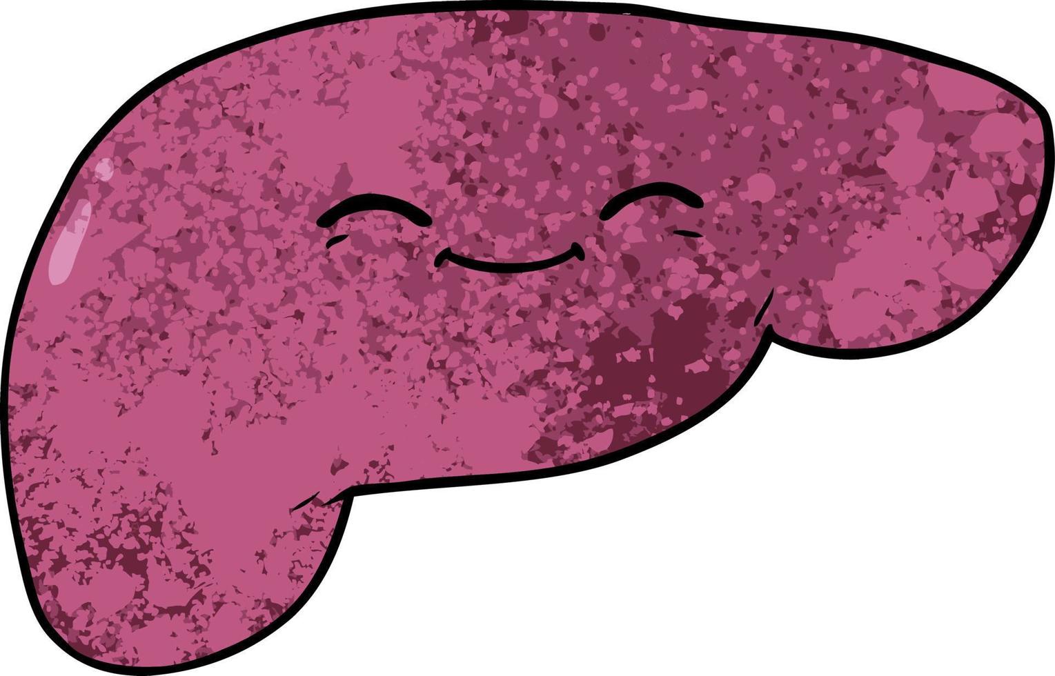 cartoon doodle character liver vector