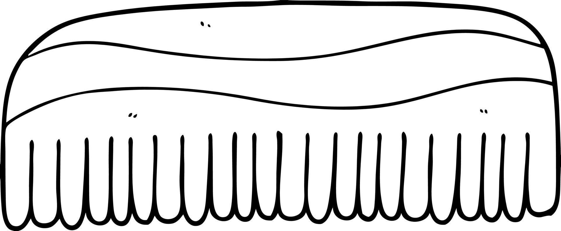 line drawing cartoon comb vector