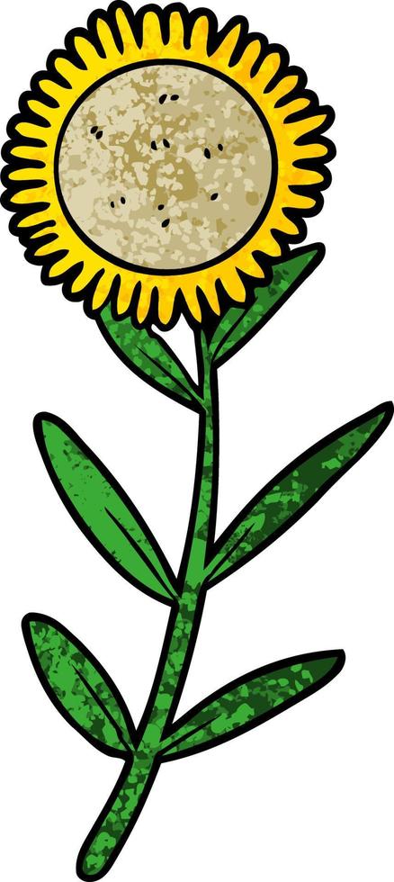 cartoon doodle sunflower vector