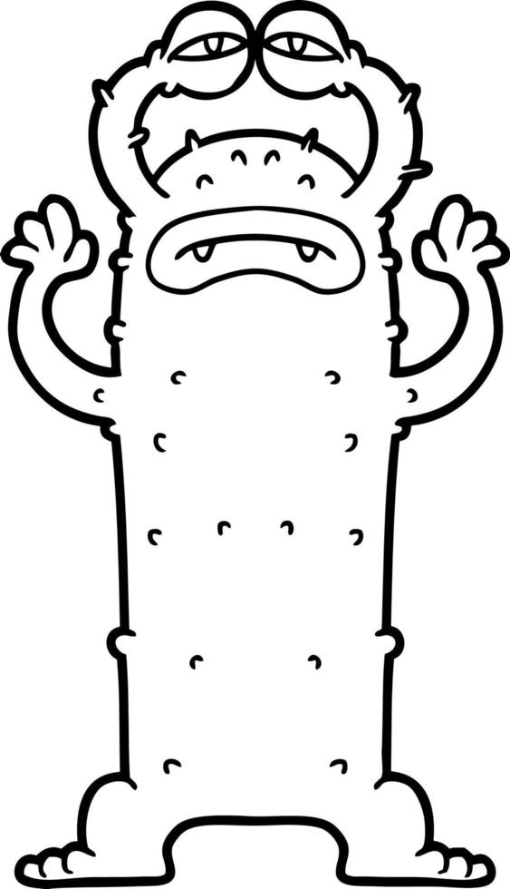 cartoon alien line art vector