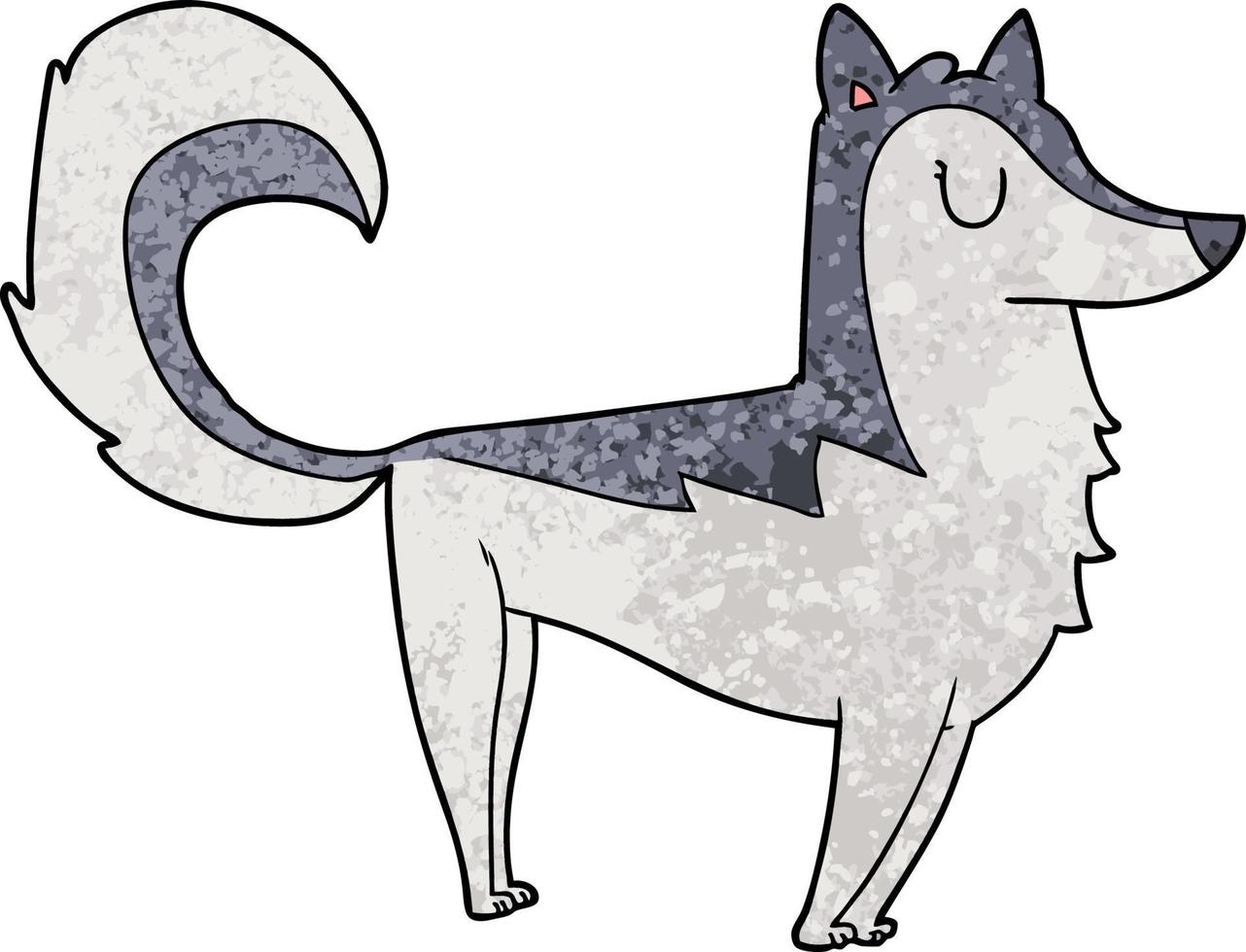 personaje husky de dibujos animados vector