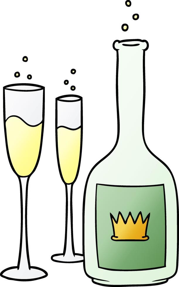 vector cartoon champagne
