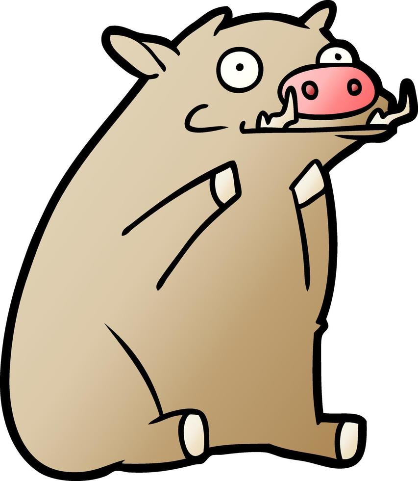 cartoon warthog character vector