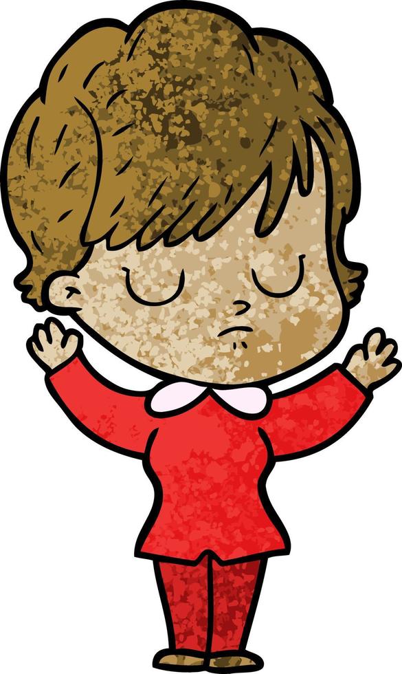 cartoon doodle character woman vector