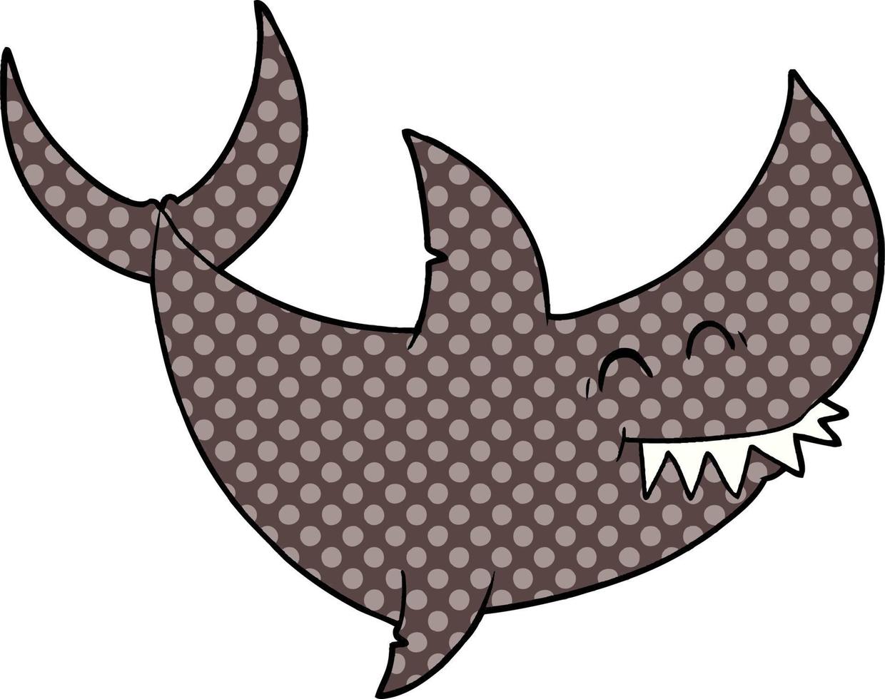 cartoon doodle character shark vector