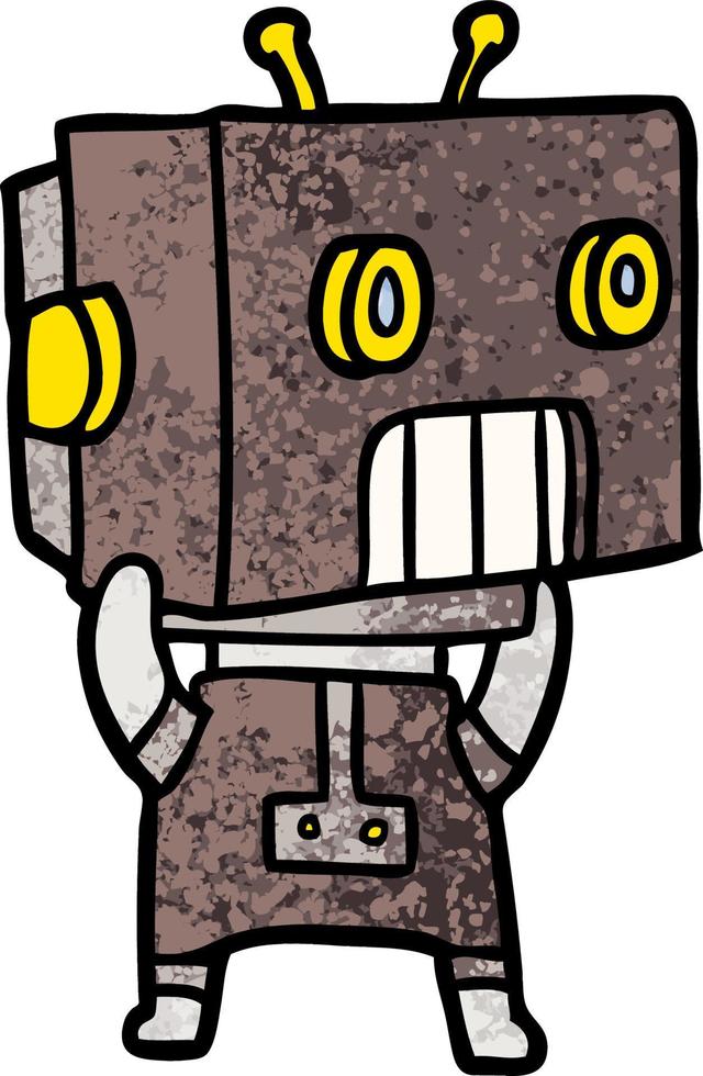 cartoon doodle character robot vector