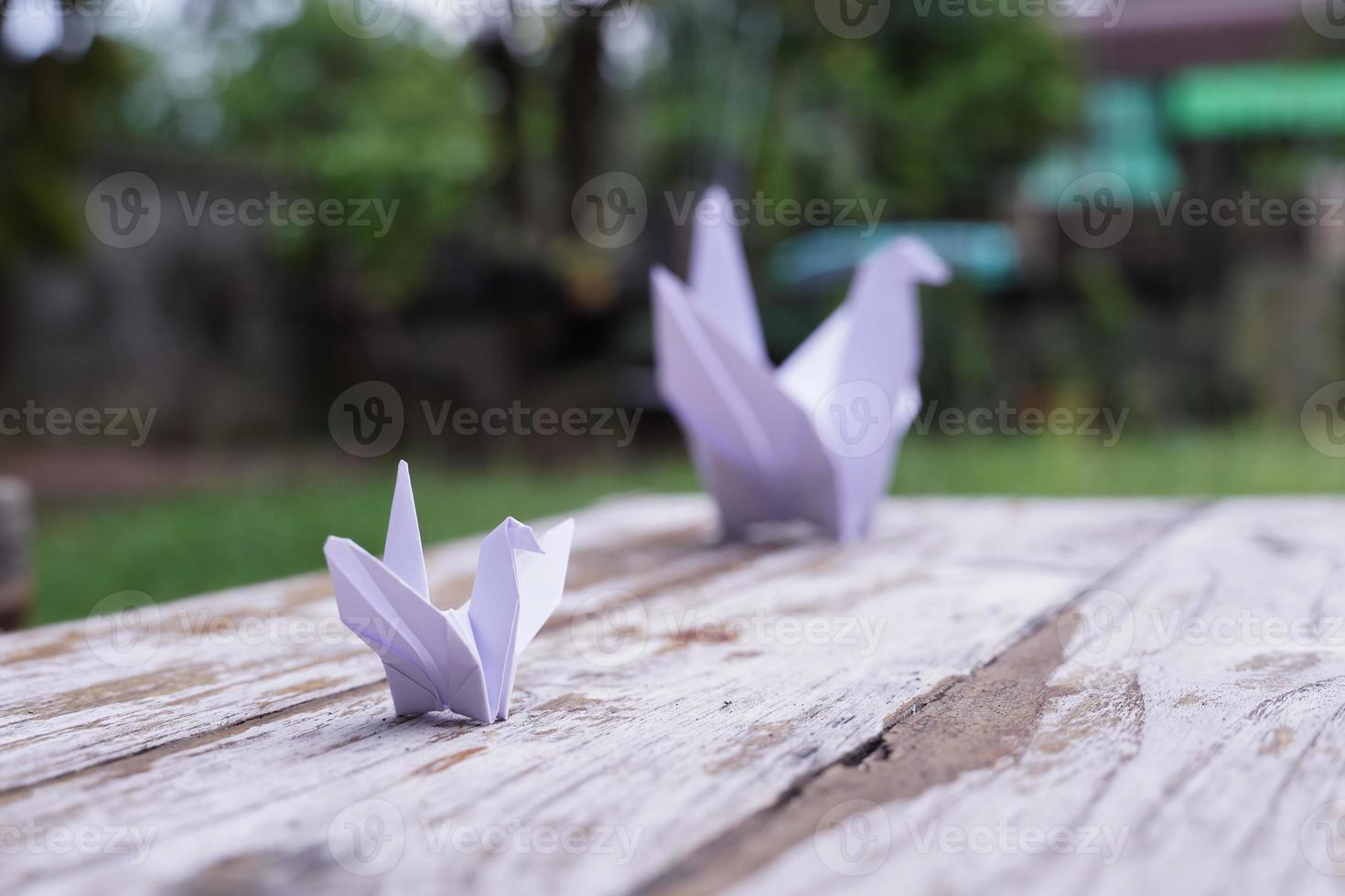 The origami bird is believed to be a sacred bird and a symbol of longevity, hope, good luck and peace. photo