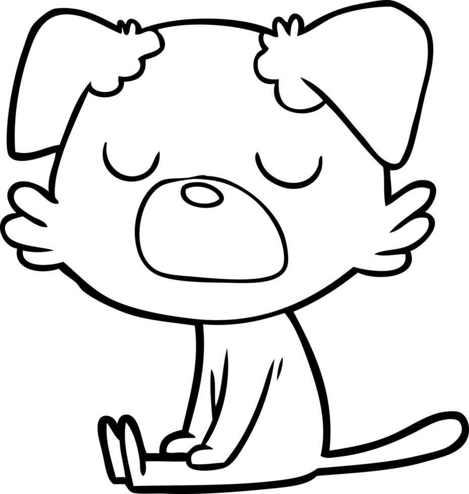 line drawing cartoon dog vector
