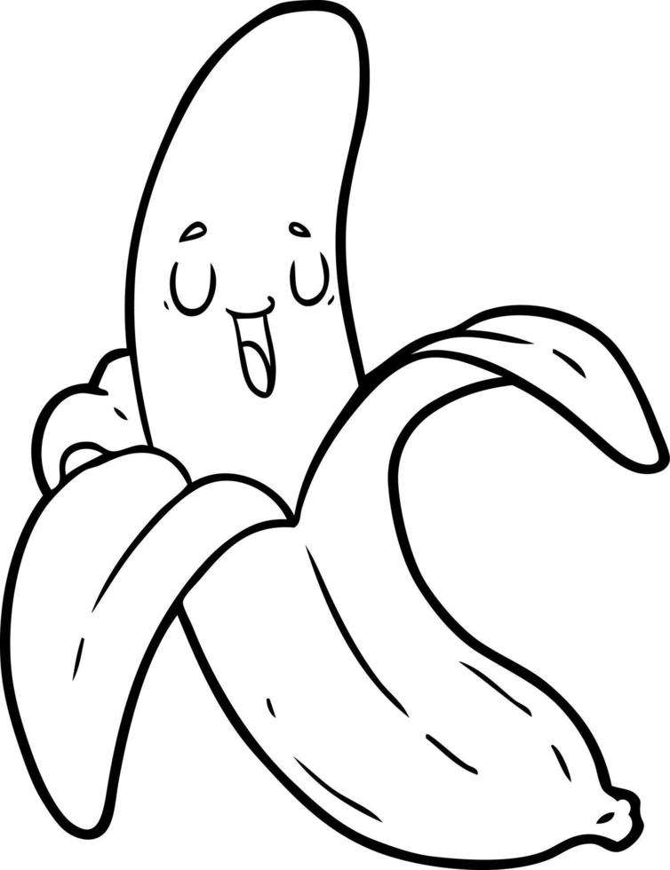 cartoon line drawing banana 12536284 Vector Art at Vecteezy
