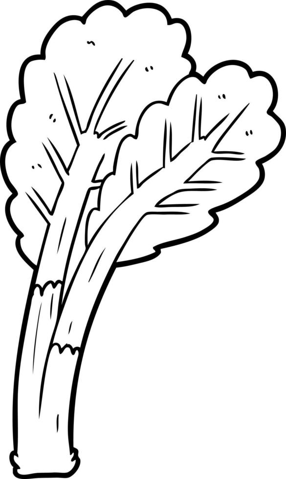 cartoon line drawing rhubarb vector