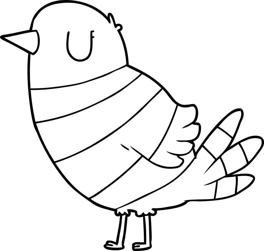 cartoon line drawing bird 12536291 Vector Art at Vecteezy