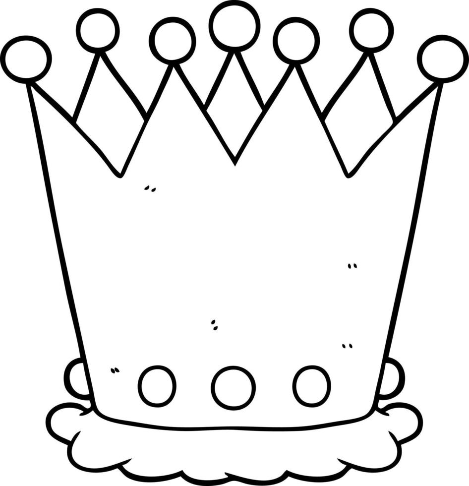 cartoon crown line art vector