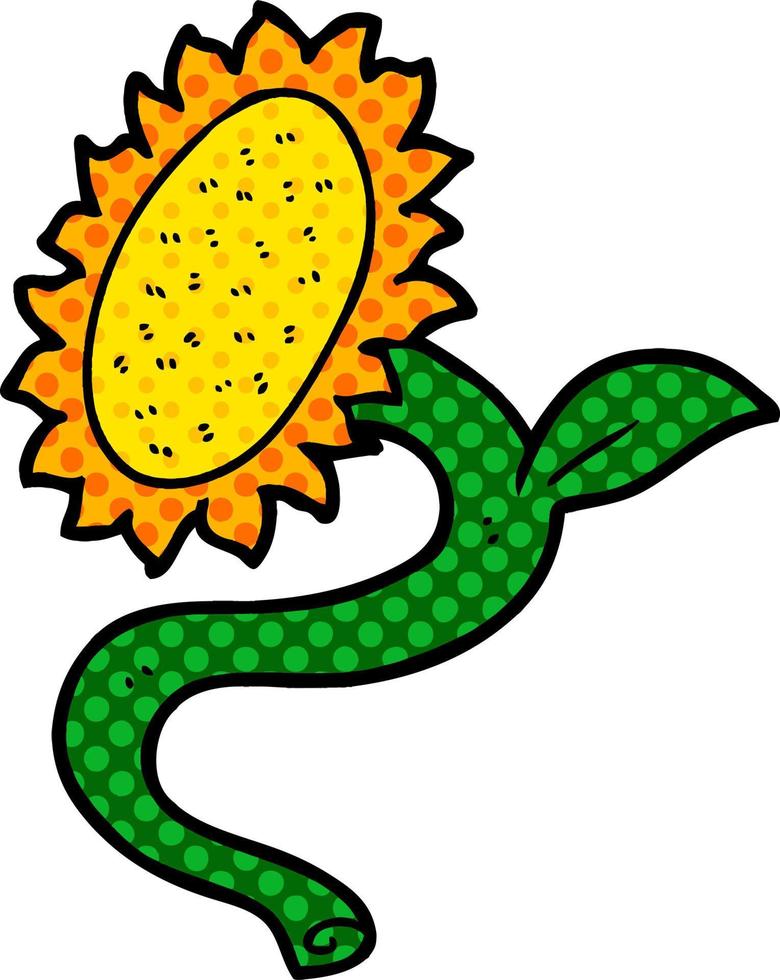 Vector cartoon sunflower