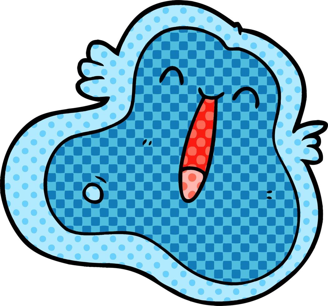 cartoon blue germ character vector