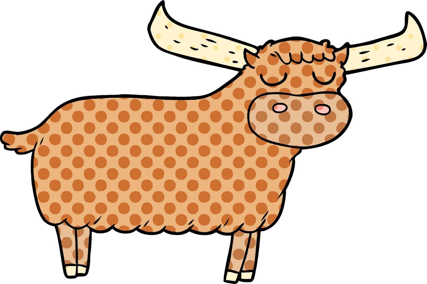 cartoon doodle character bull vector