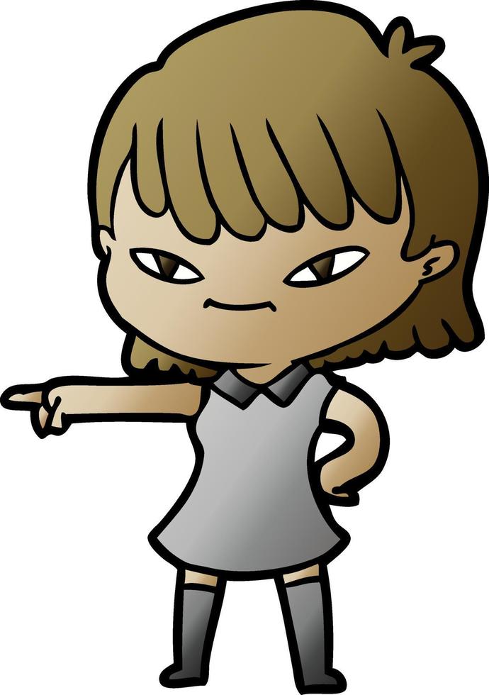 personaje de mujer de dibujos animados vector