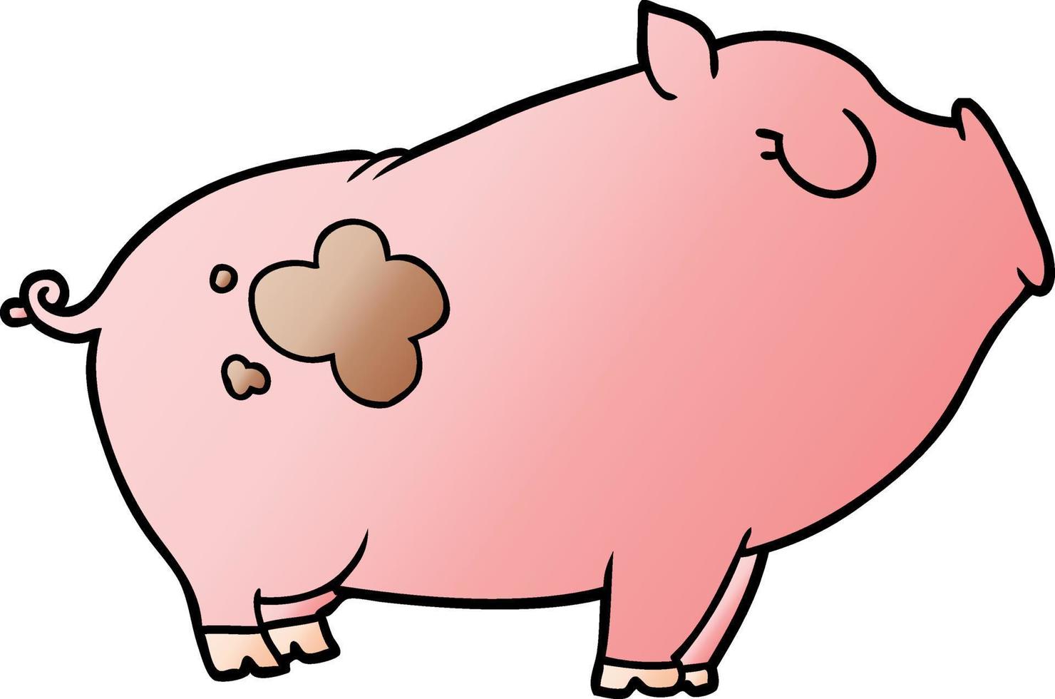 cartoon pig character vector