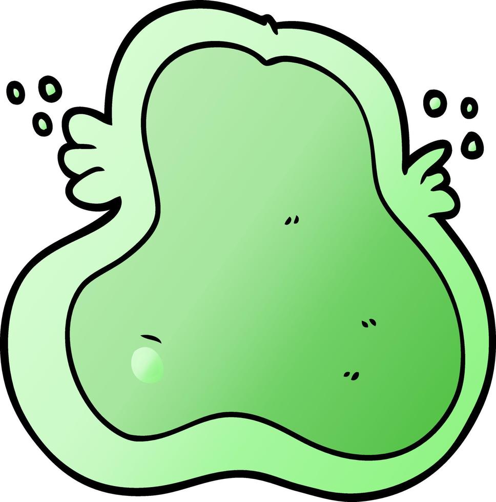 ameba verde de dibujos animados vector