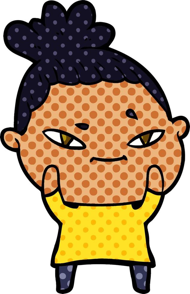 cartoon woman character vector